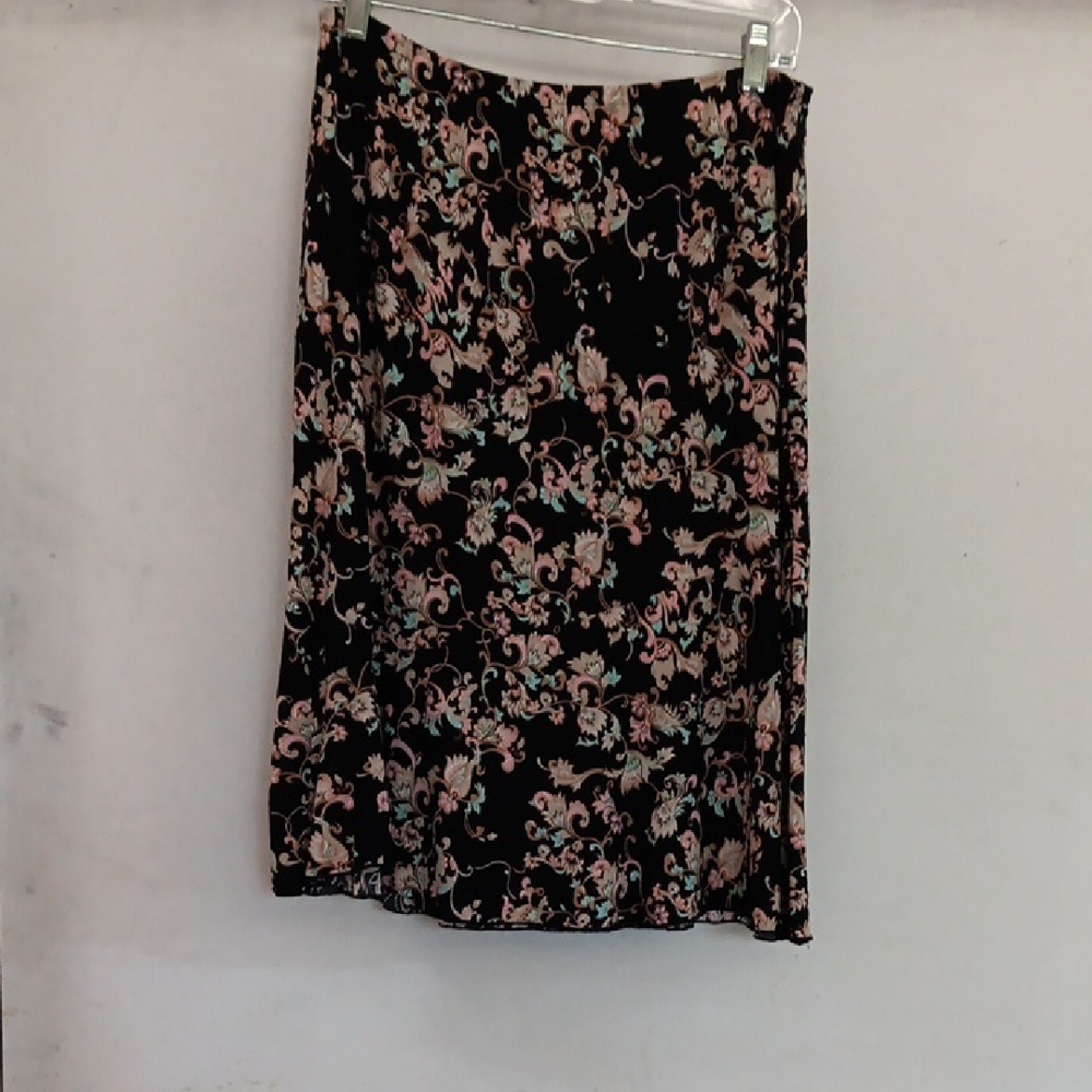 Claudia Richard Pink and Cream Midi Pencil Skirt